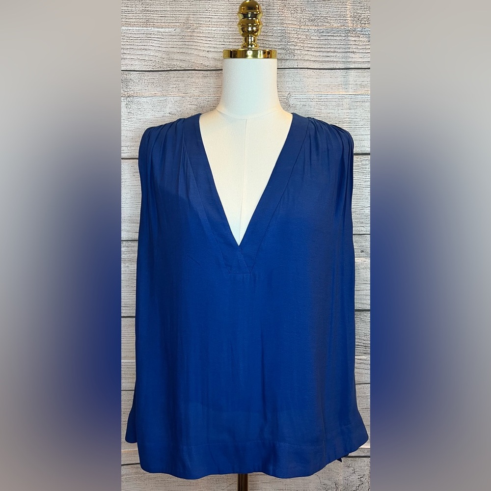 Free People Royal Blue Sleeveless Blouse | Size L